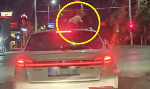 МВР хвана по кадри в мрежата шофьор на кола с 4-годишно дете на люка в Пловдив