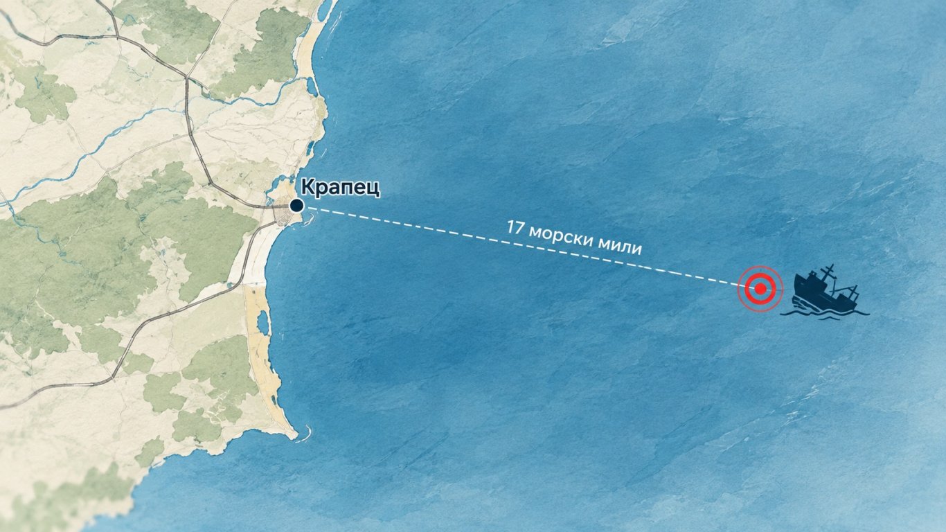 нов морски инцидент в черно море: кораб е потънал край бреговете на крапец