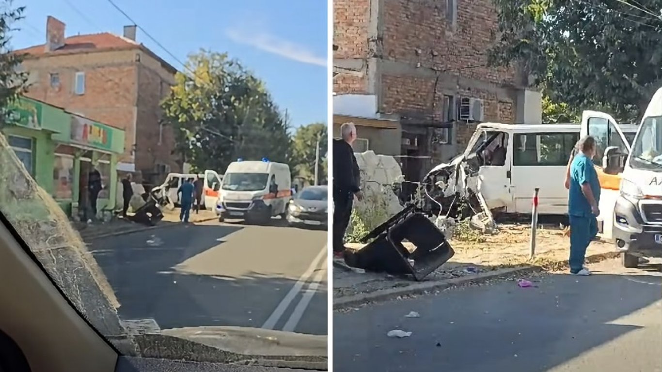 фатален сблъсък: микробус се вряза в ограда край бургас
